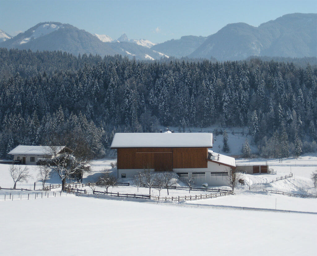 Rückansicht vom Hagerhof mit Blick zur Skiwelt Wilder Kaiser Brixental.